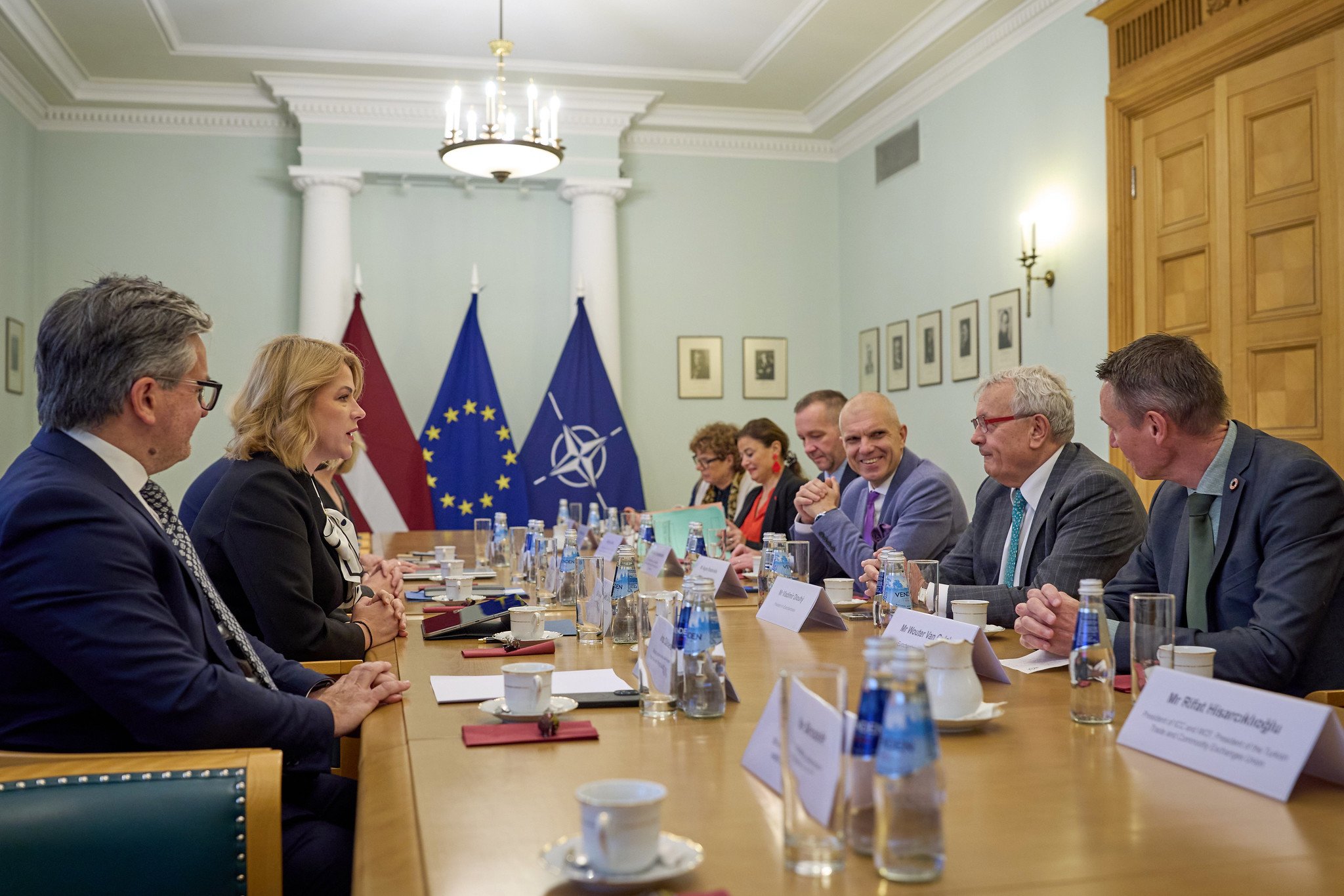 Representatives of the LCCI and the Presidency of the European Association of Chambers of Commerce and Industry discuss issues of importance to the European economy with Prime Minister Evika Siliņa