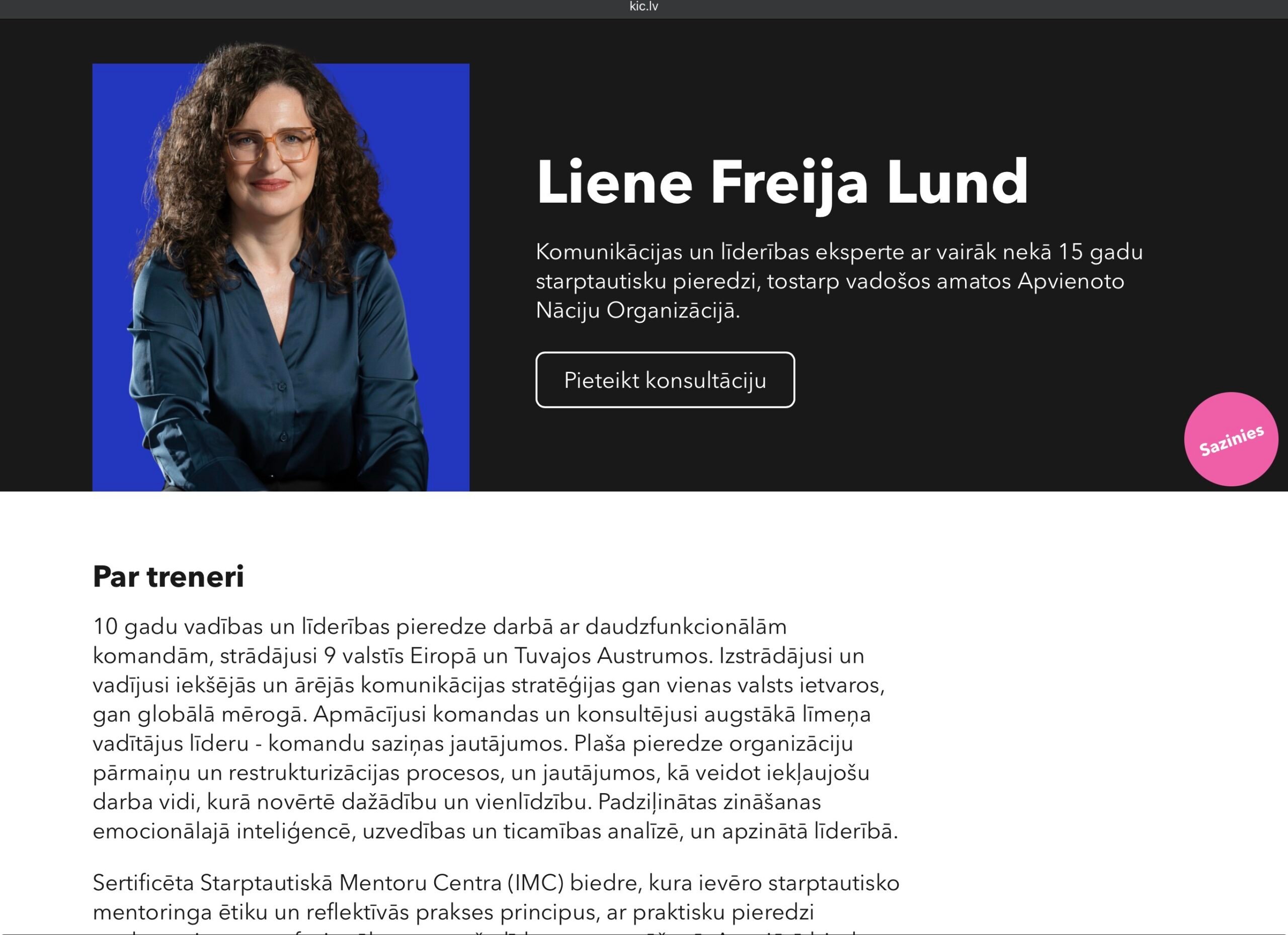 Uzņēmuma biznesa partnere kļūst arī par KIC treneri